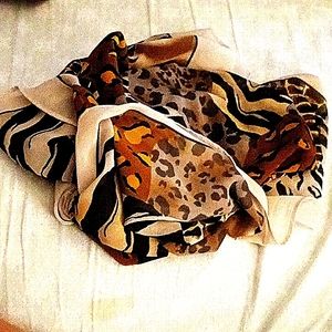 Large Vintage Animal Print Scarf